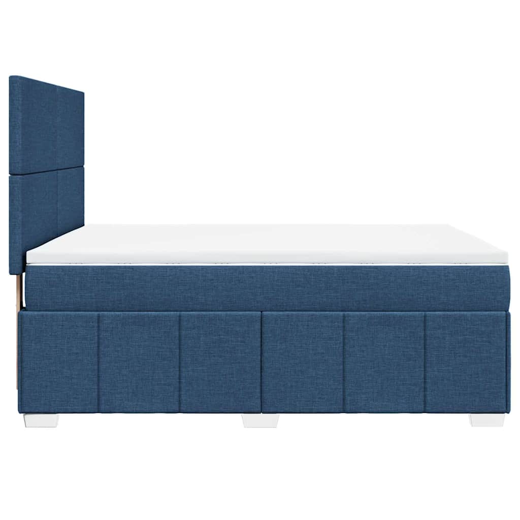 Sommier à lattes de lit avec matelas Bleu 140x190 cm Tissu - XIOS