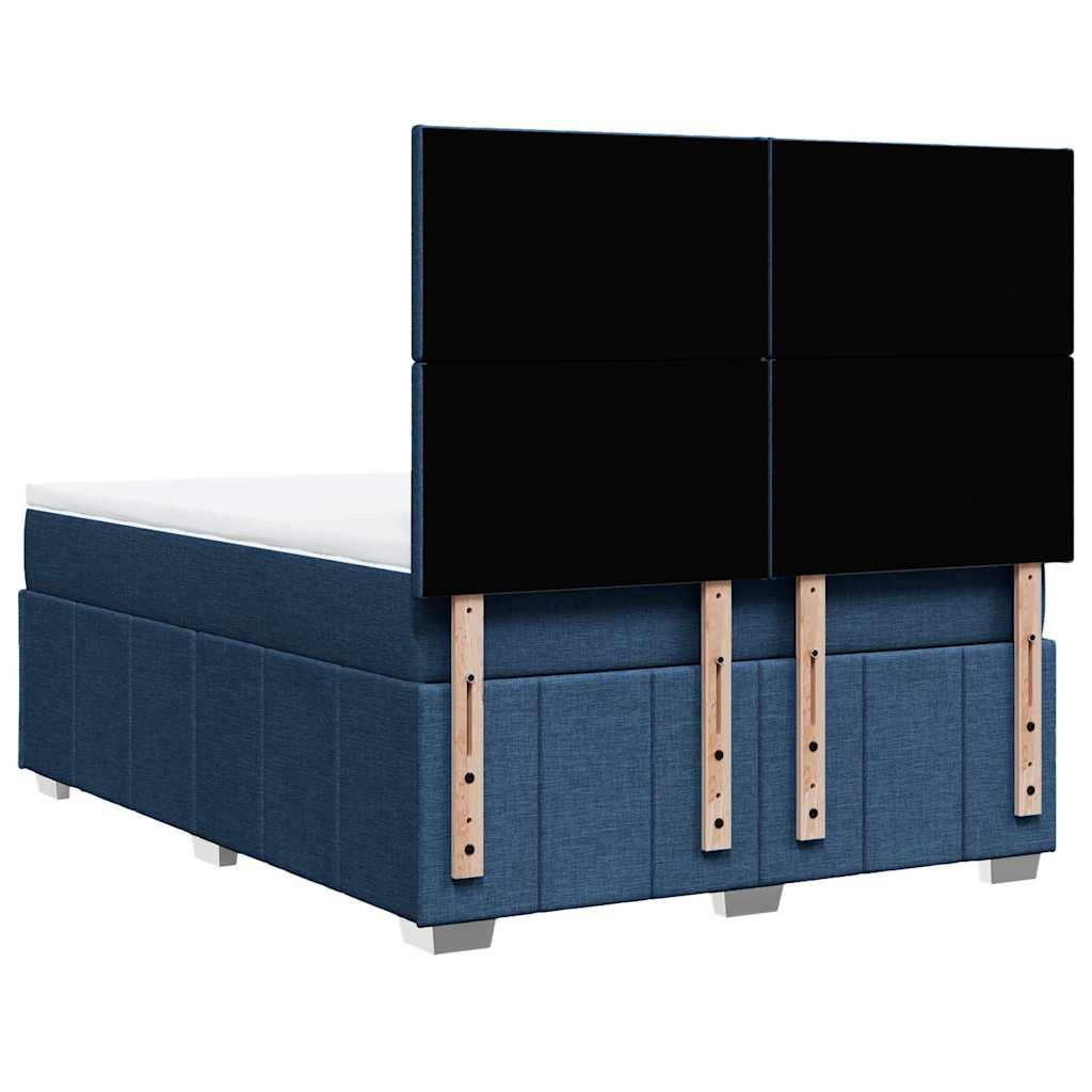 Sommier à lattes de lit avec matelas Bleu 140x190 cm Tissu - XIOS