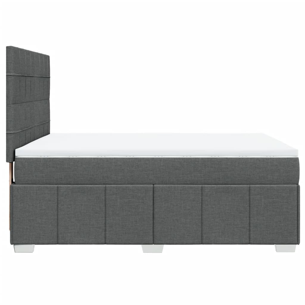 Sommier à lattes de lit avec matelas Gris foncé 140x190cm Tissu - XIOS