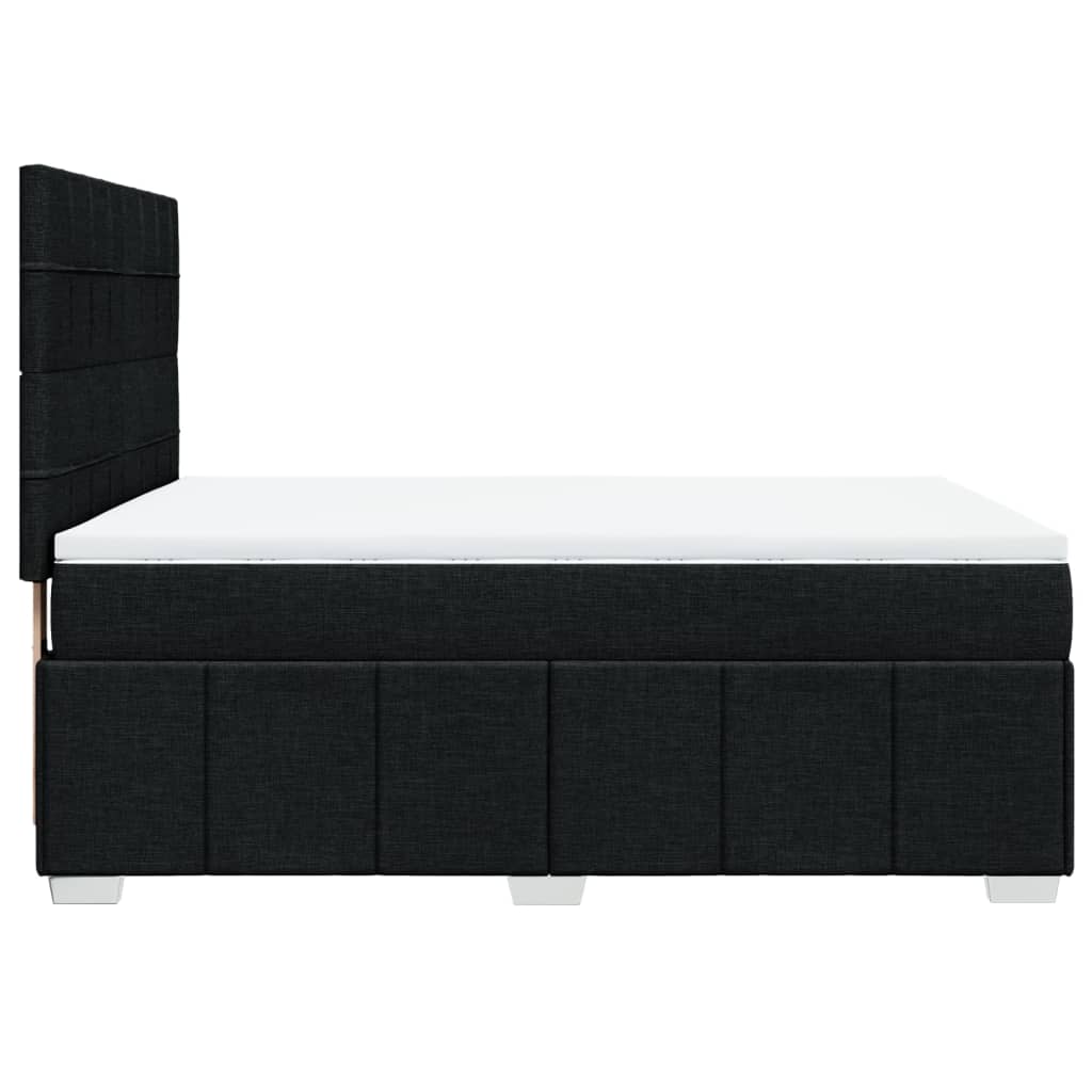Sommier à lattes de lit avec matelas Noir 140x190 cm Tissu - XIOS