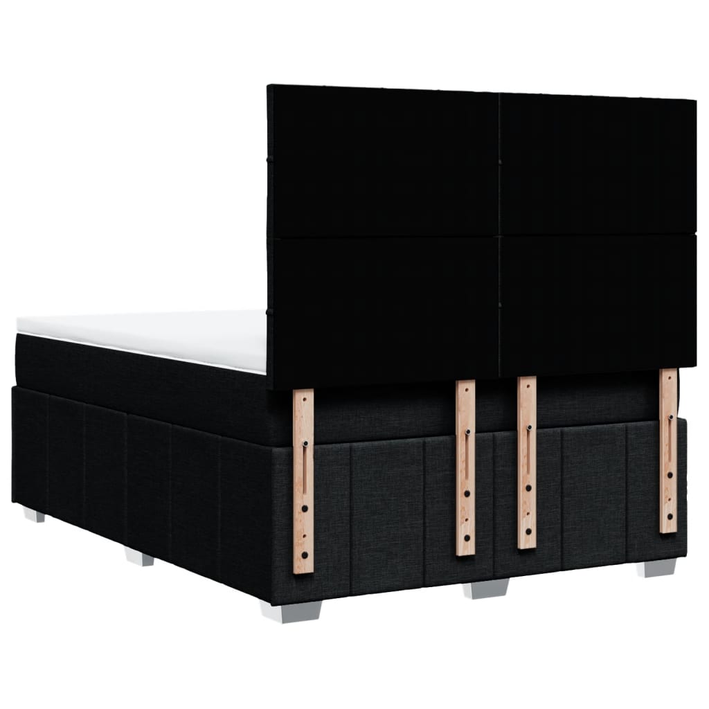 Sommier à lattes de lit avec matelas Noir 140x190 cm Tissu - XIOS