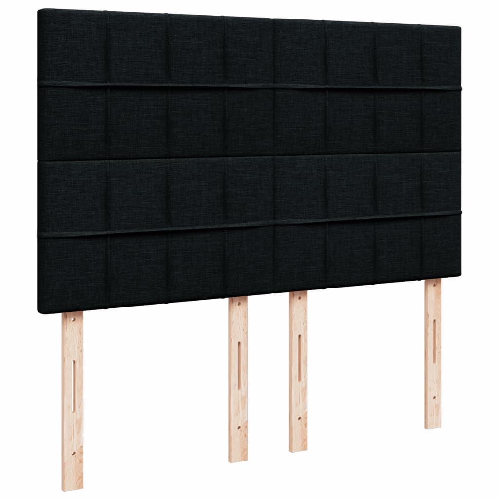 Sommier à lattes de lit avec matelas Noir 140x190 cm Tissu - XIOS