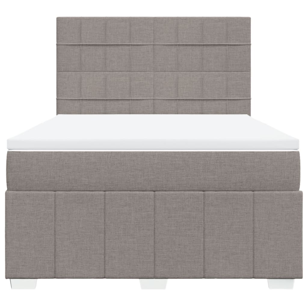 Sommier à lattes de lit avec matelas Taupe 140x190 cm Tissu - XIOS