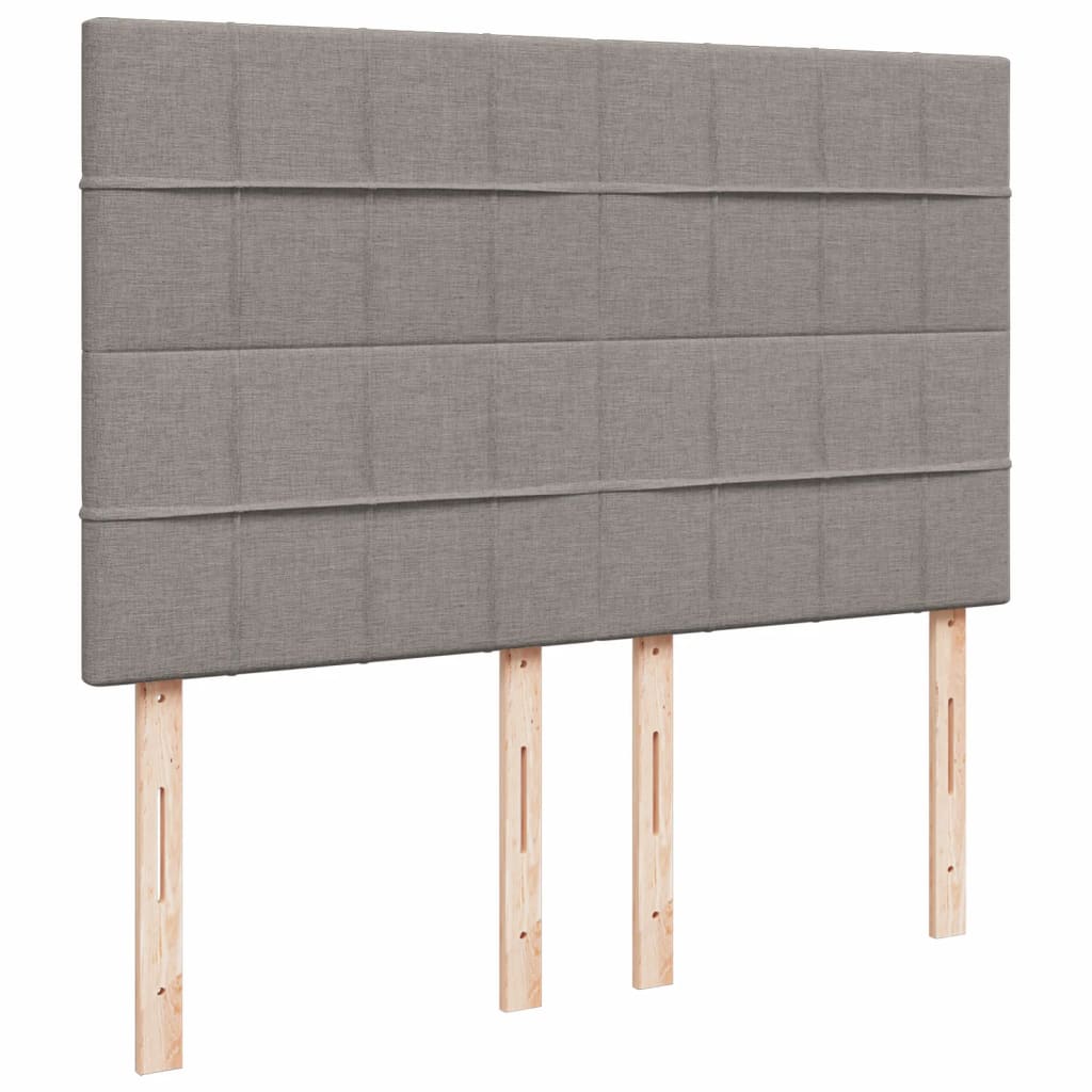 Sommier à lattes de lit avec matelas Taupe 140x190 cm Tissu - XIOS