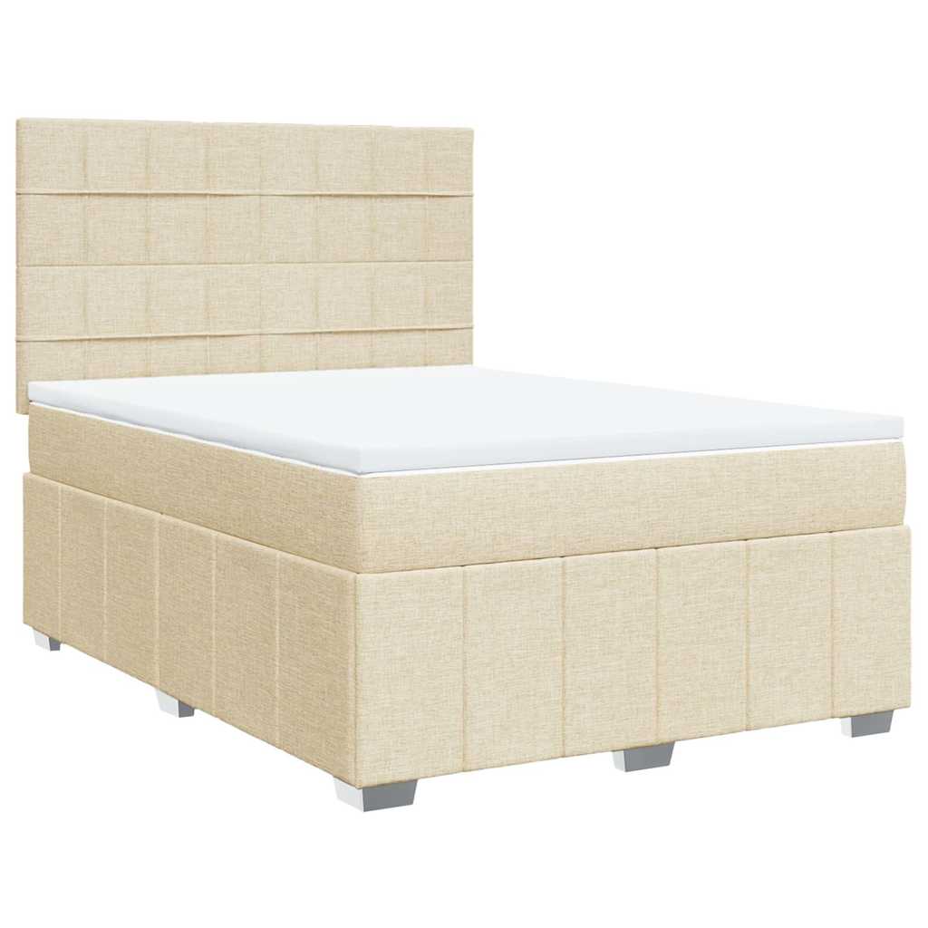 Sommier à lattes de lit avec matelas Crème 140x190 cm Tissu - XIOS