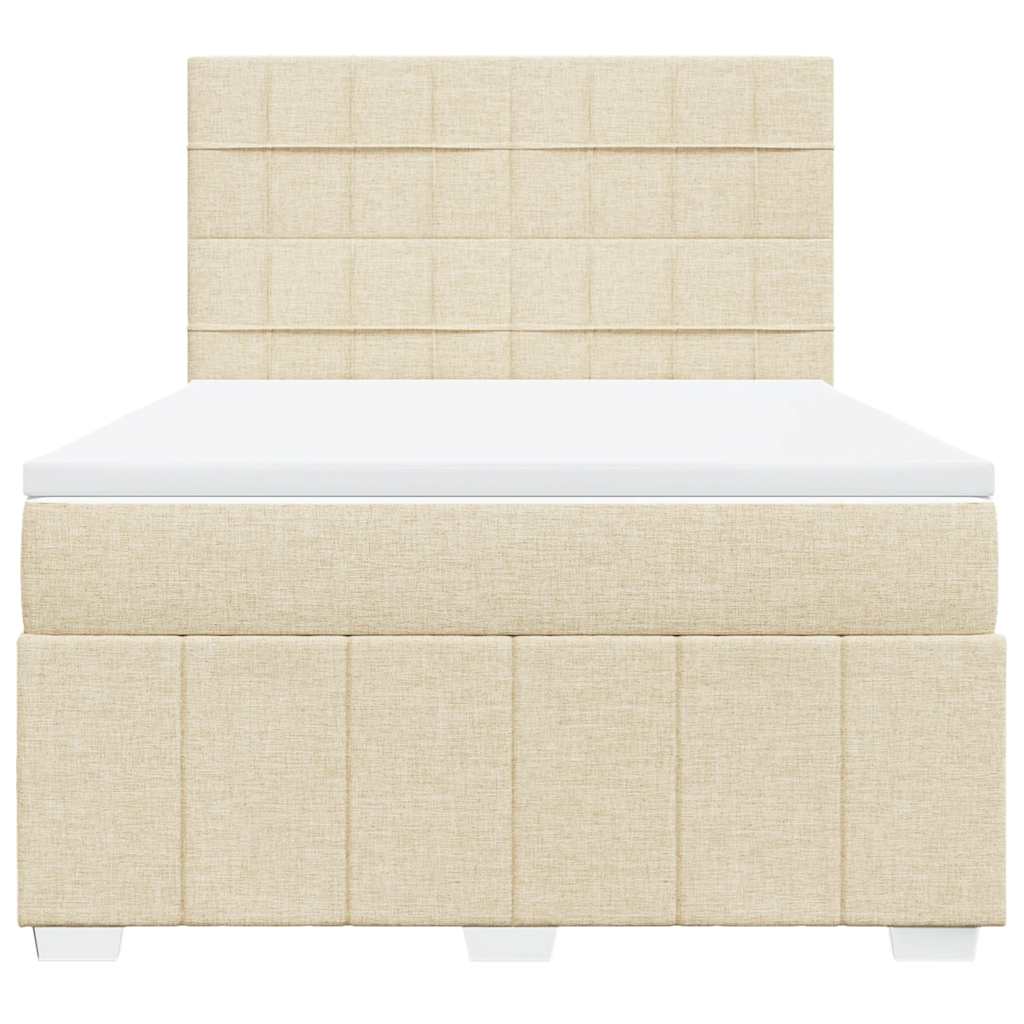 Sommier à lattes de lit avec matelas Crème 140x190 cm Tissu - XIOS