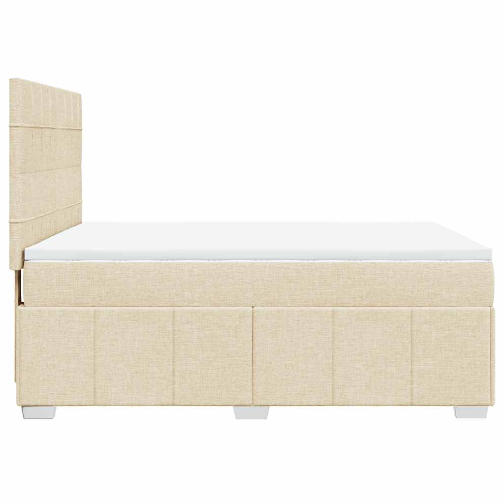 Sommier à lattes de lit avec matelas Crème 140x190 cm Tissu - XIOS