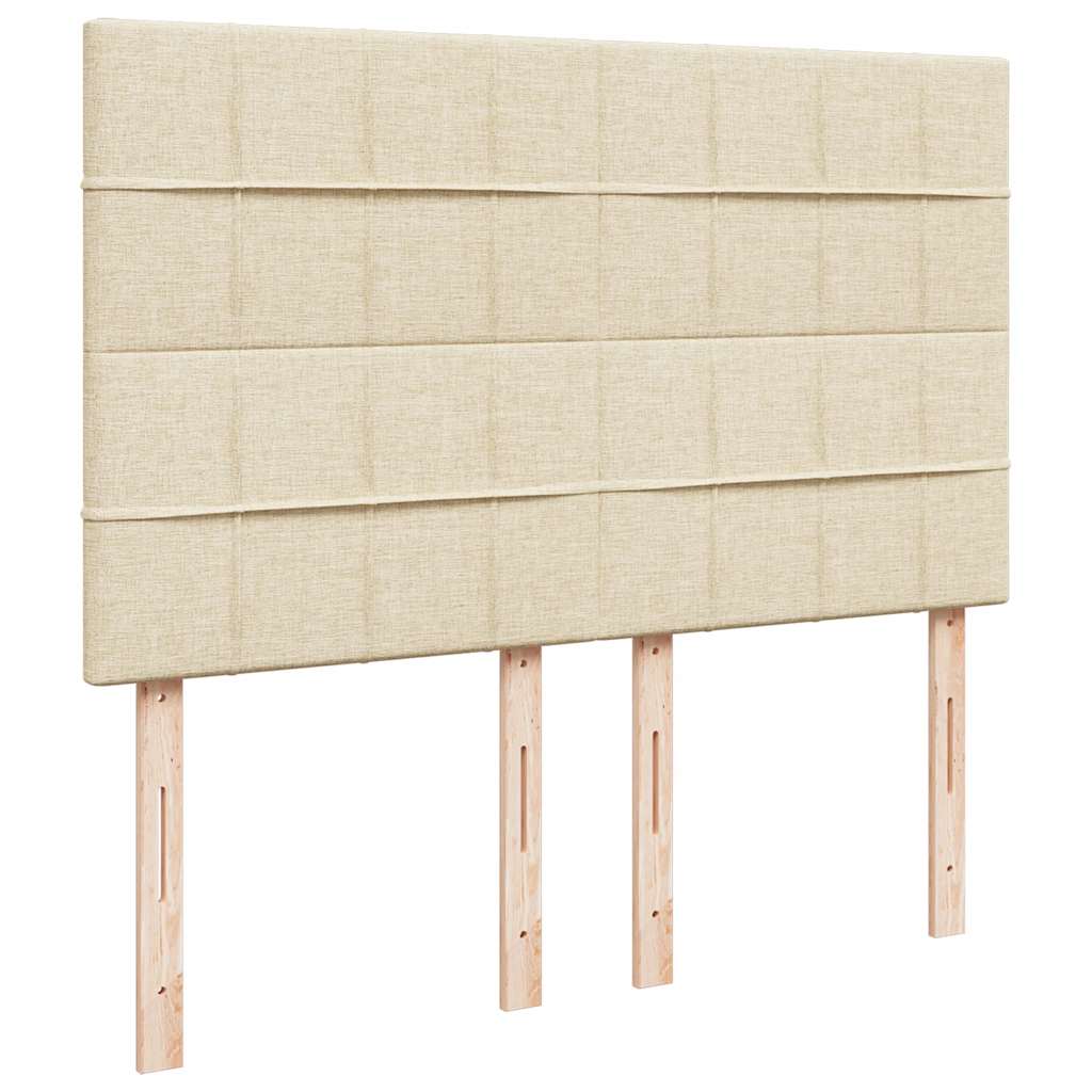 Sommier à lattes de lit avec matelas Crème 140x190 cm Tissu - XIOS