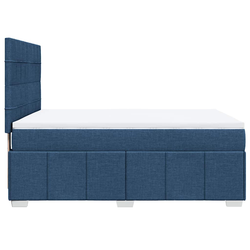 Sommier à lattes de lit avec matelas Bleu 140x190 cm Tissu - XIOS