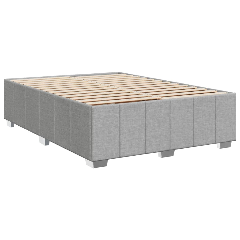 Sommier à lattes de lit avec matelas Gris clair 140x190cm Tissu - XIOS