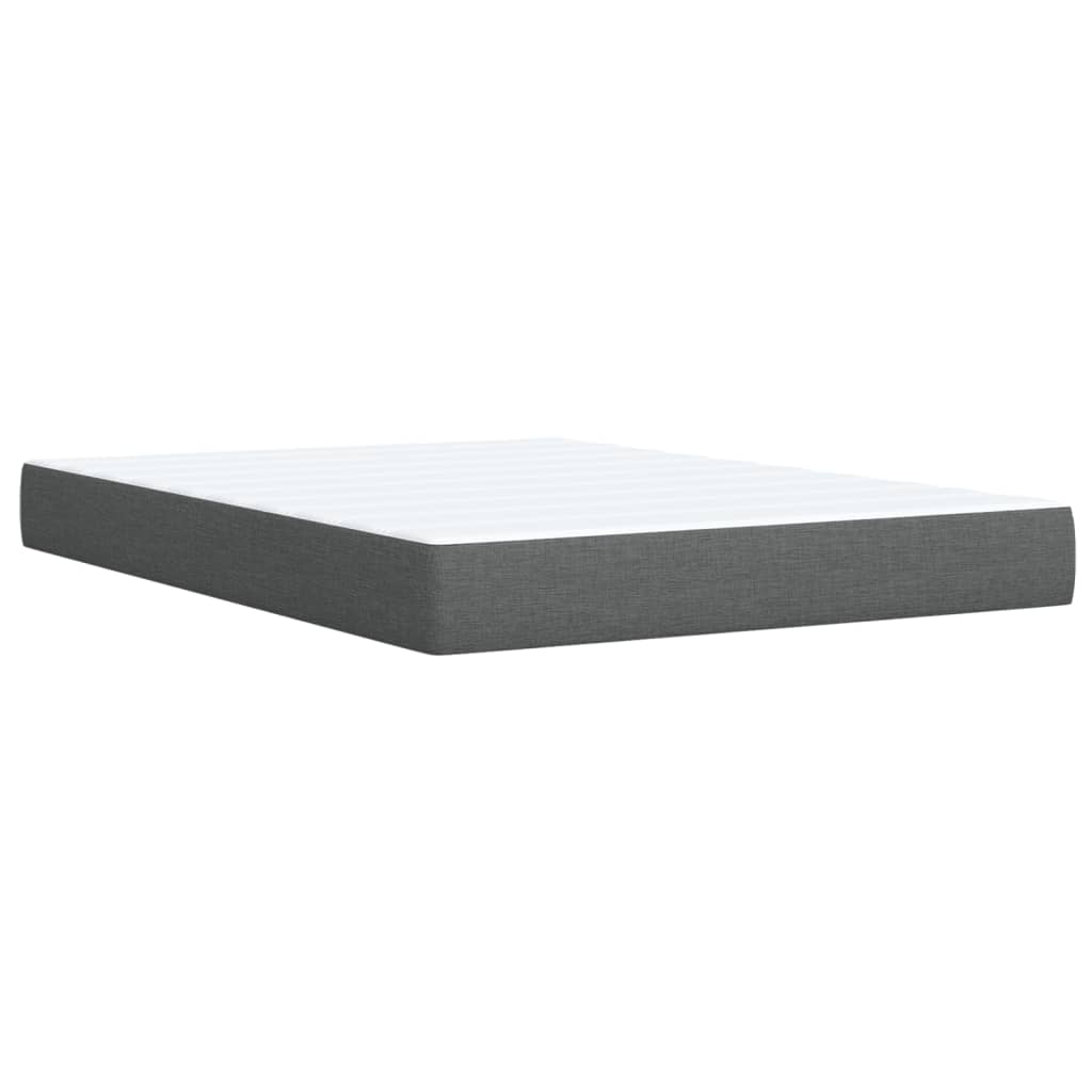 Sommier à lattes de lit avec matelas Gris foncé 140x190cm Tissu - XIOS