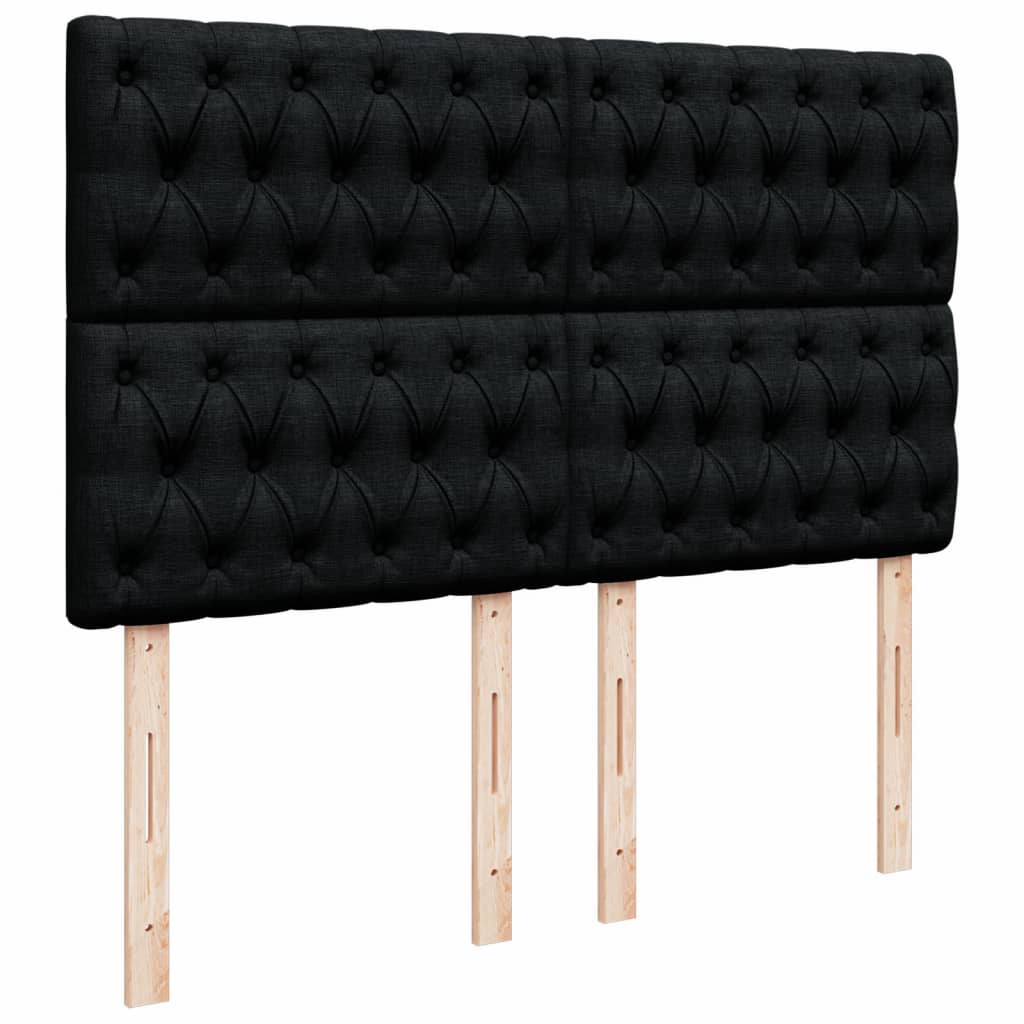 Sommier à lattes de lit avec matelas Noir 140x190 cm Tissu - XIOS