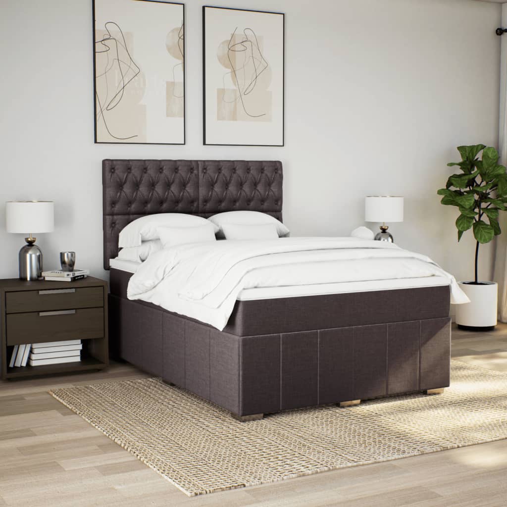 Sommier à lattes de lit avec matelas Marron foncé 140x190 cm - XIOS