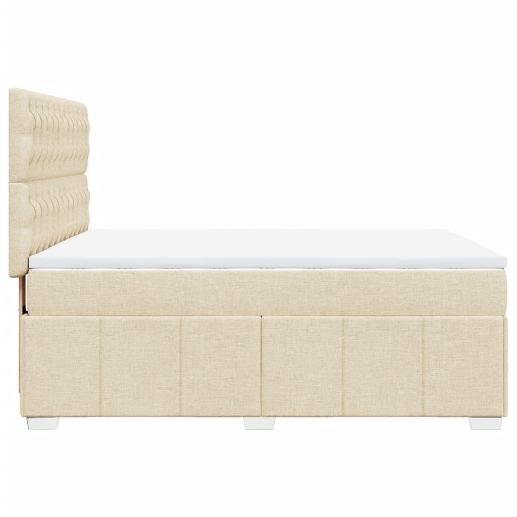 Sommier à lattes de lit avec matelas Crème 140x190 cm Tissu - XIOS