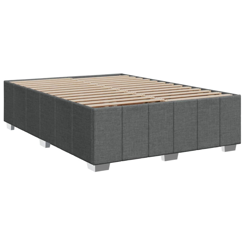 Sommier à lattes de lit avec matelas Gris foncé 140x190cm Tissu - XIOS