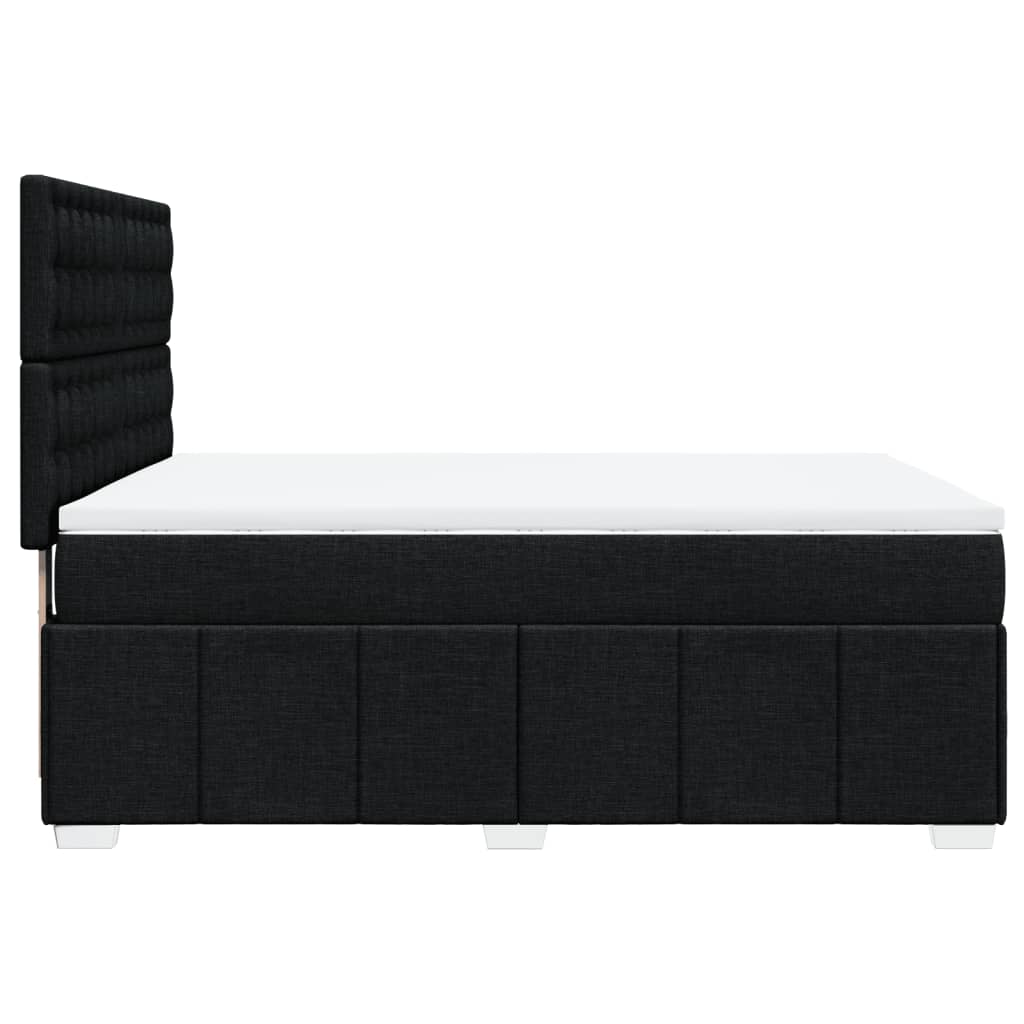 Sommier à lattes de lit avec matelas Noir 140x190 cm Tissu - XIOS