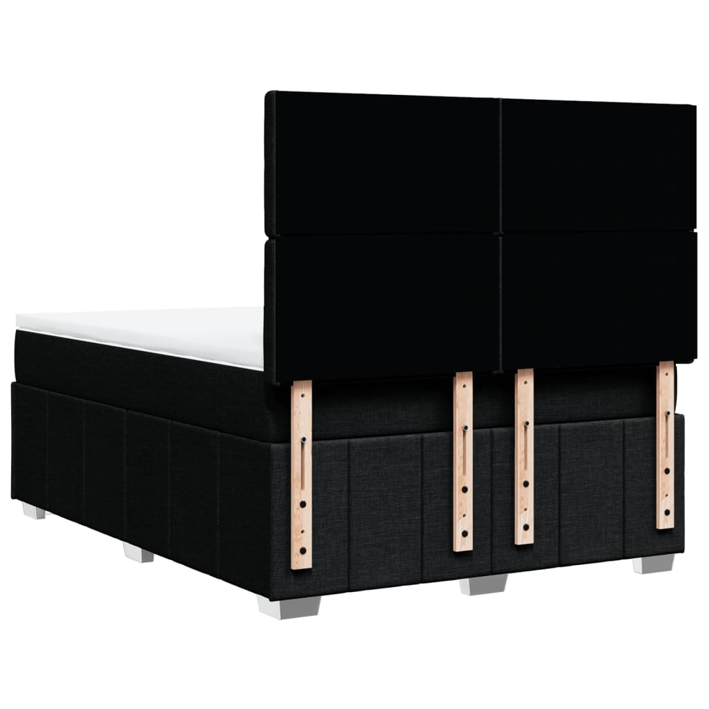 Sommier à lattes de lit avec matelas Noir 140x190 cm Tissu - XIOS