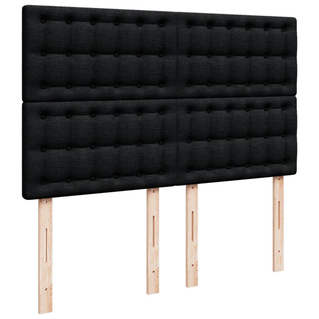 Sommier à lattes de lit avec matelas Noir 140x190 cm Tissu - XIOS