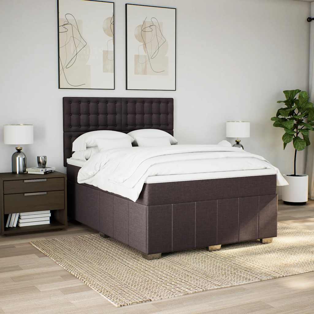 Sommier à lattes de lit avec matelas Marron foncé 140x190 cm - XIOS
