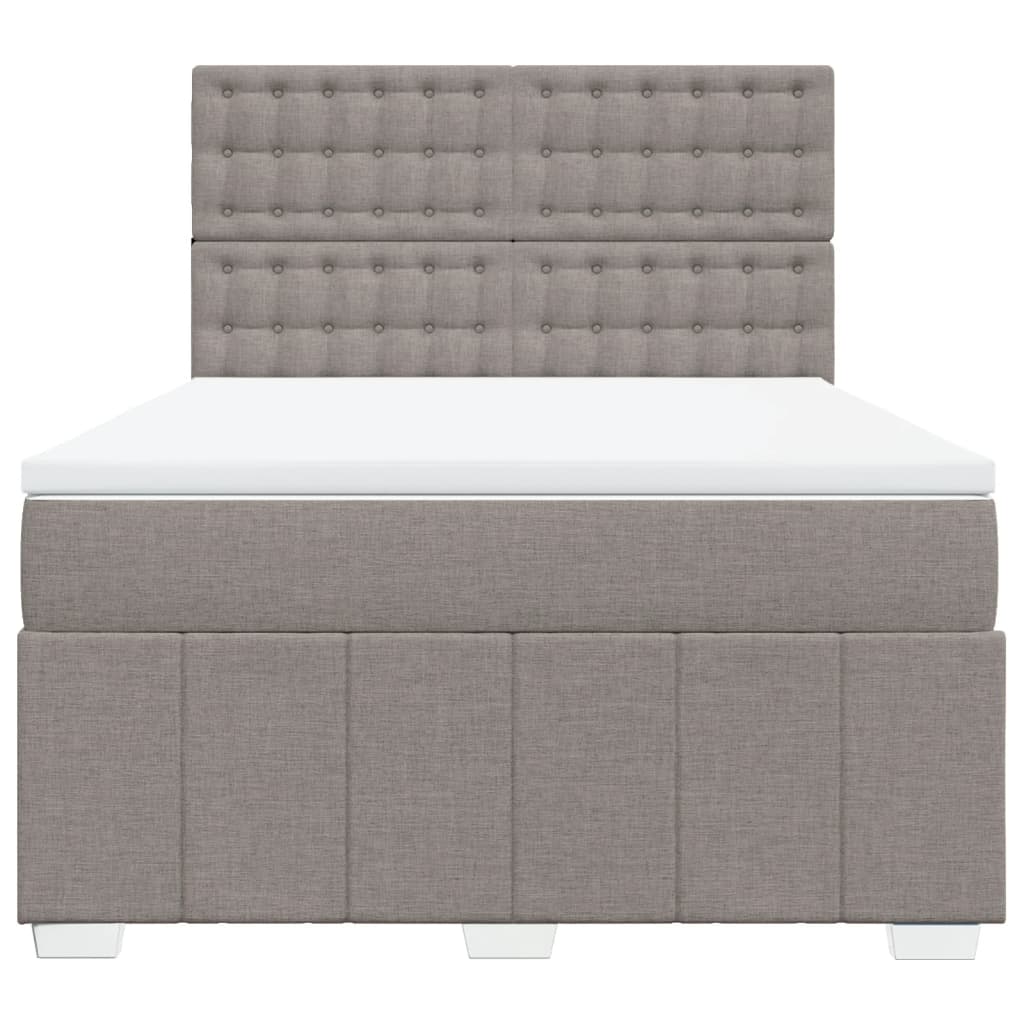 Sommier à lattes de lit avec matelas Taupe 140x190 cm Tissu - XIOS