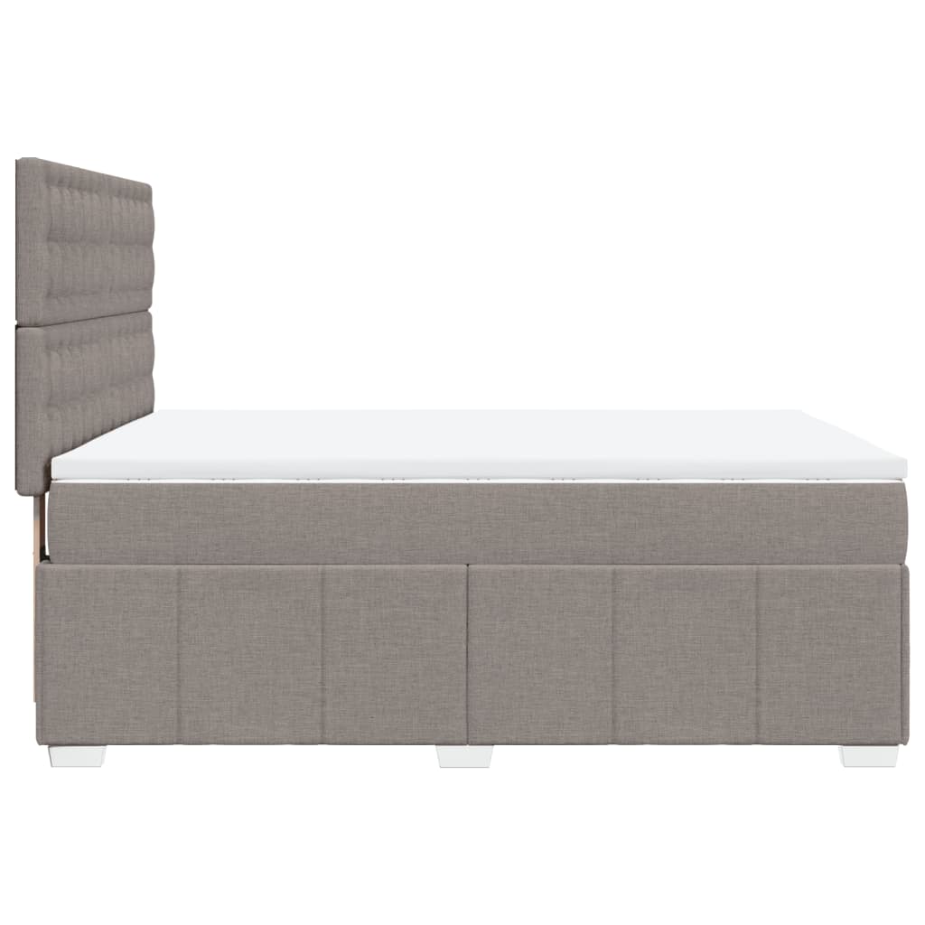 Sommier à lattes de lit avec matelas Taupe 140x190 cm Tissu - XIOS