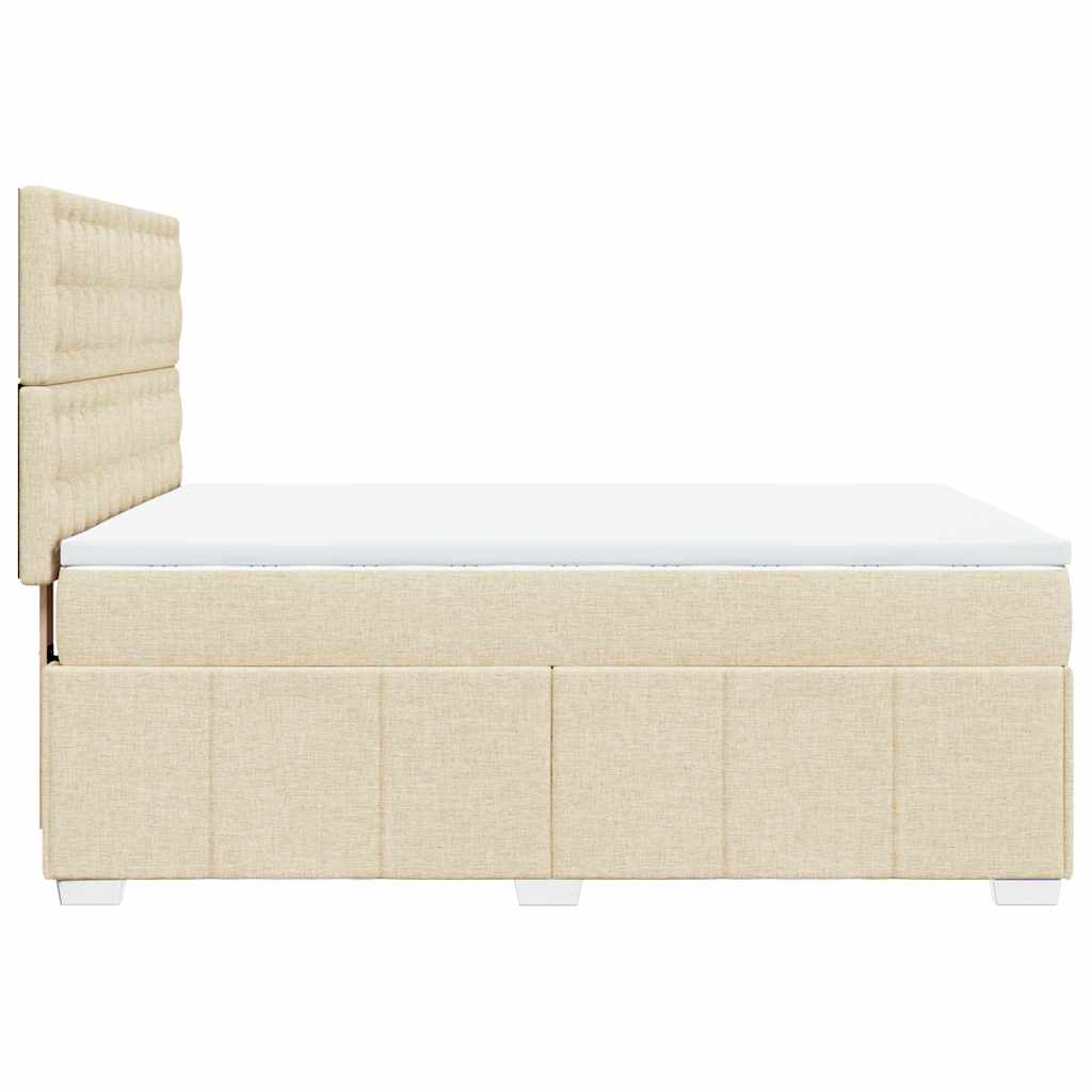 Sommier à lattes de lit avec matelas Crème 140x190 cm Tissu - XIOS