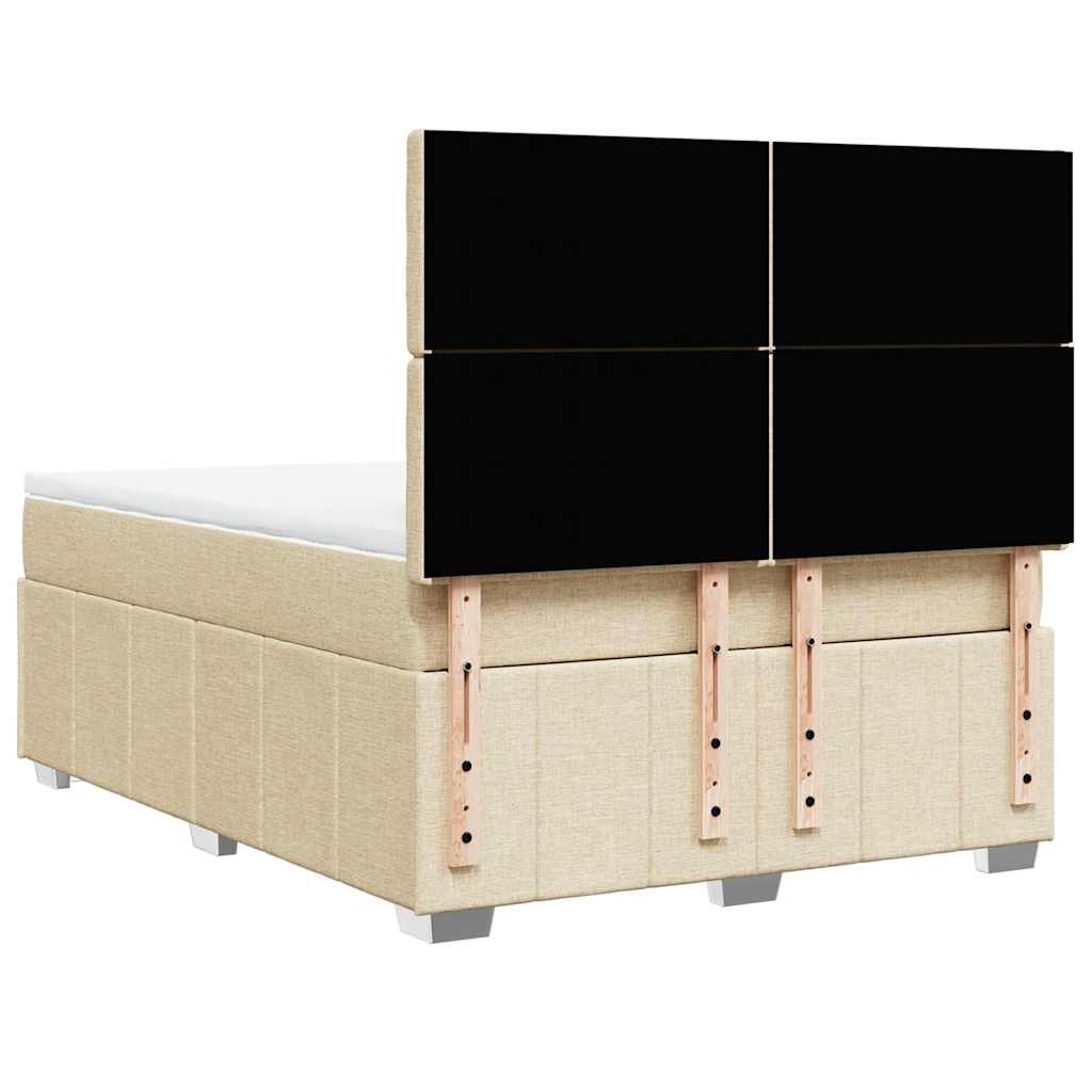 Sommier à lattes de lit avec matelas Crème 140x190 cm Tissu - XIOS
