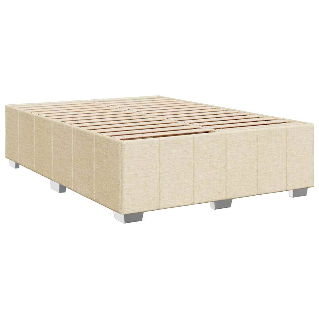 Sommier à lattes de lit avec matelas Crème 140x190 cm Tissu - XIOS
