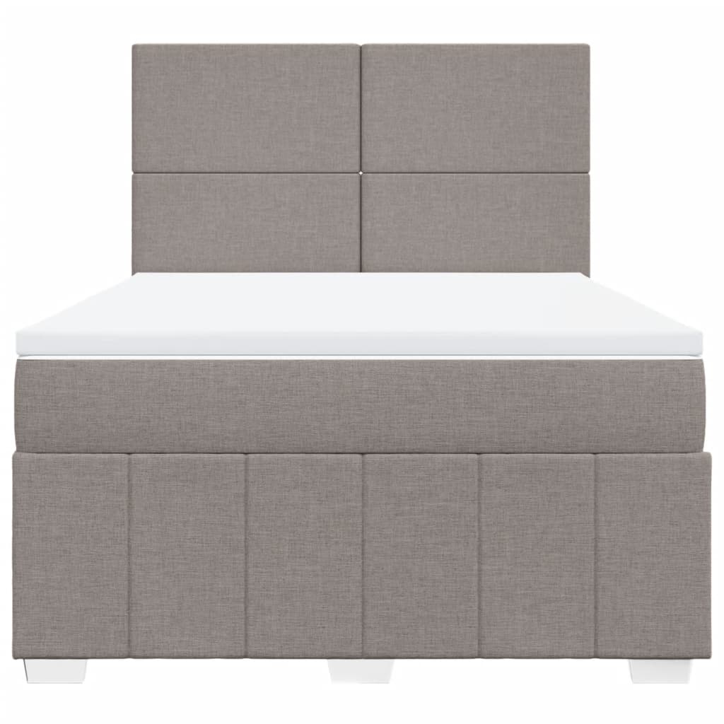Sommier à lattes de lit avec matelas Taupe 140x200 cm Tissu - XIOS