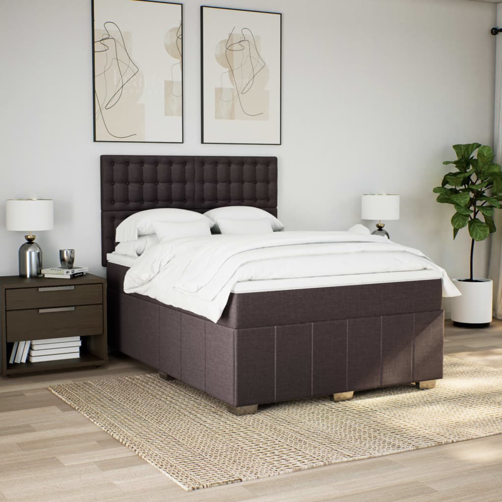 Sommier à lattes de lit avec matelas Marron foncé 140x200 cm - XIOS