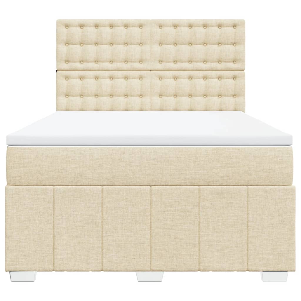 Sommier à lattes de lit avec matelas Crème 140x200 cm Tissu - XIOS