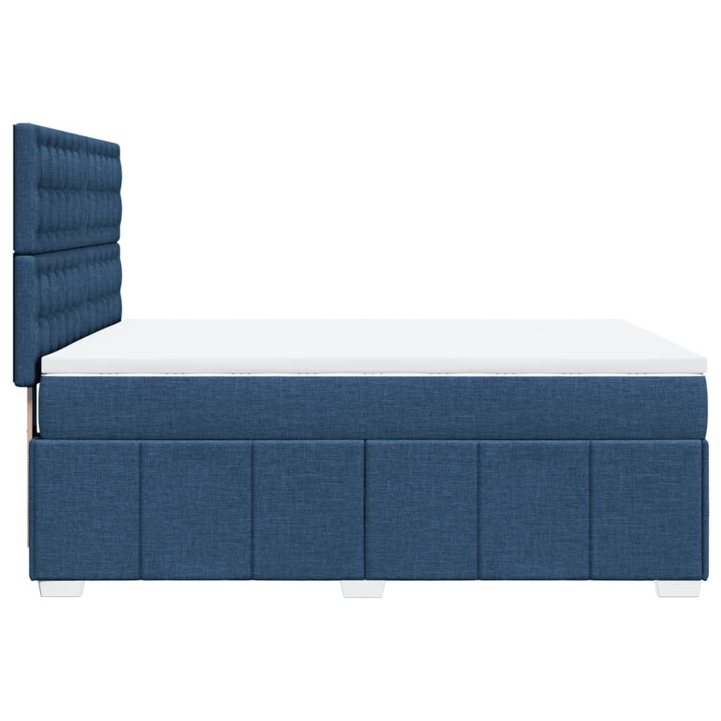 Sommier à lattes de lit avec matelas Bleu 140x200 cm Tissu - XIOS