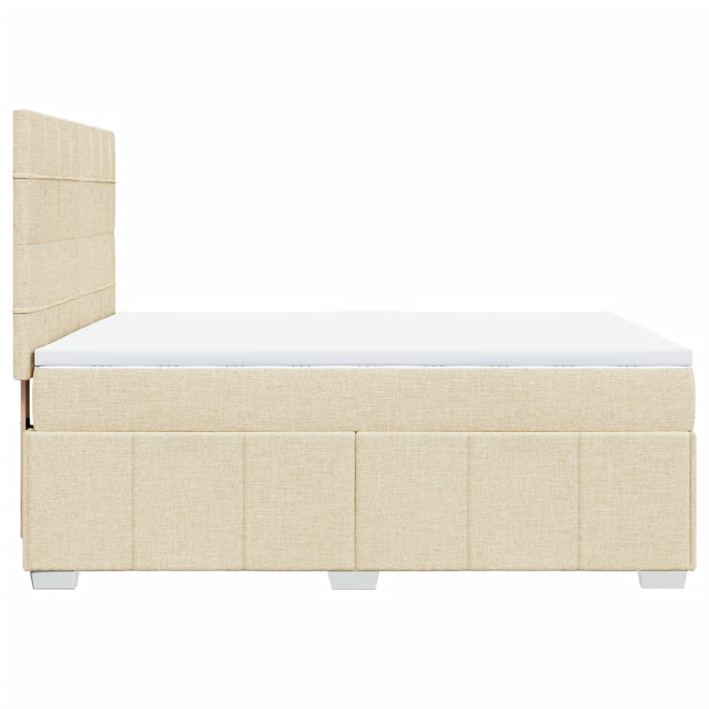 Sommier à lattes de lit avec matelas Crème 160x200 cm Tissu - XIOS