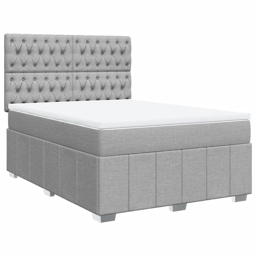 Sommier à lattes de lit avec matelas Gris clair 160x200cm Tissu - XIOS