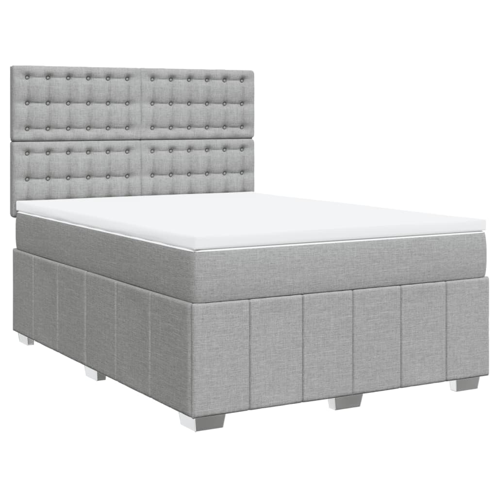 Sommier à lattes de lit avec matelas Gris clair 160x200cm Tissu - XIOS