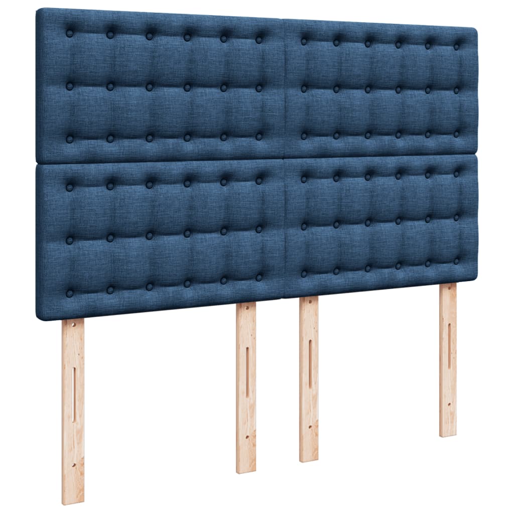 Sommier à lattes de lit avec matelas Bleu 160x200 cm Tissu - XIOS