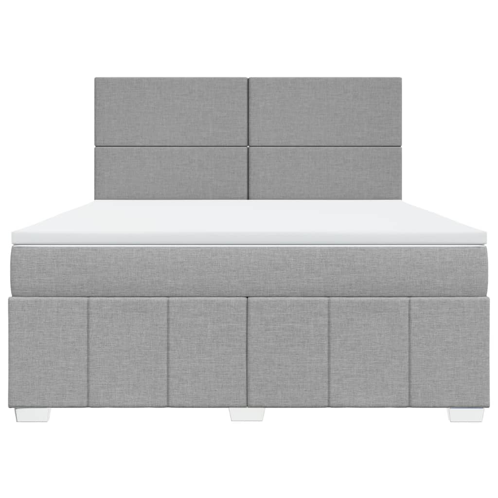 Sommier à lattes de lit avec matelas Gris clair 180x200cm Tissu - XIOS