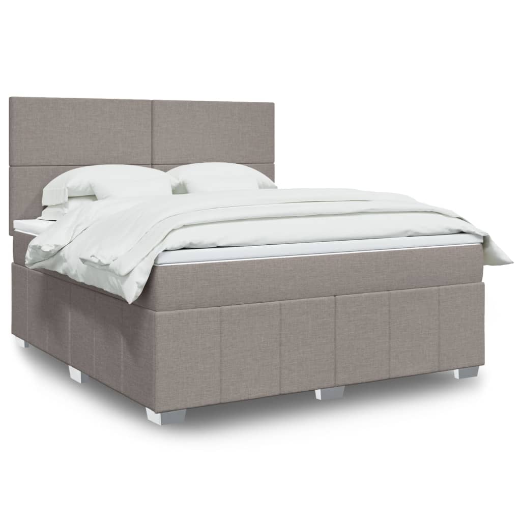 Sommier à lattes de lit avec matelas Taupe 180x200 cm Tissu - XIOS