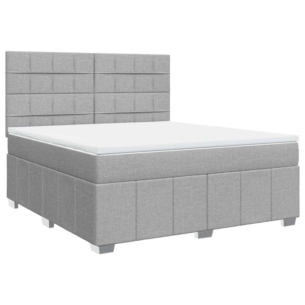 Sommier à lattes de lit avec matelas Gris clair 180x200cm Tissu - XIOS