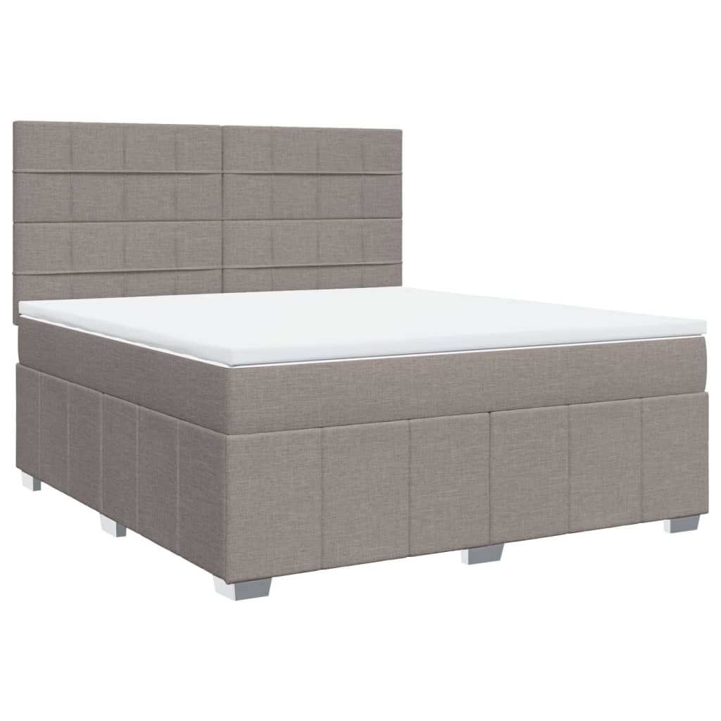 Sommier à lattes de lit avec matelas Taupe 180x200 cm Tissu - XIOS
