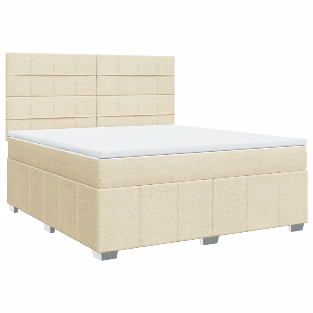 Sommier à lattes de lit avec matelas Crème 180x200 cm Tissu - XIOS