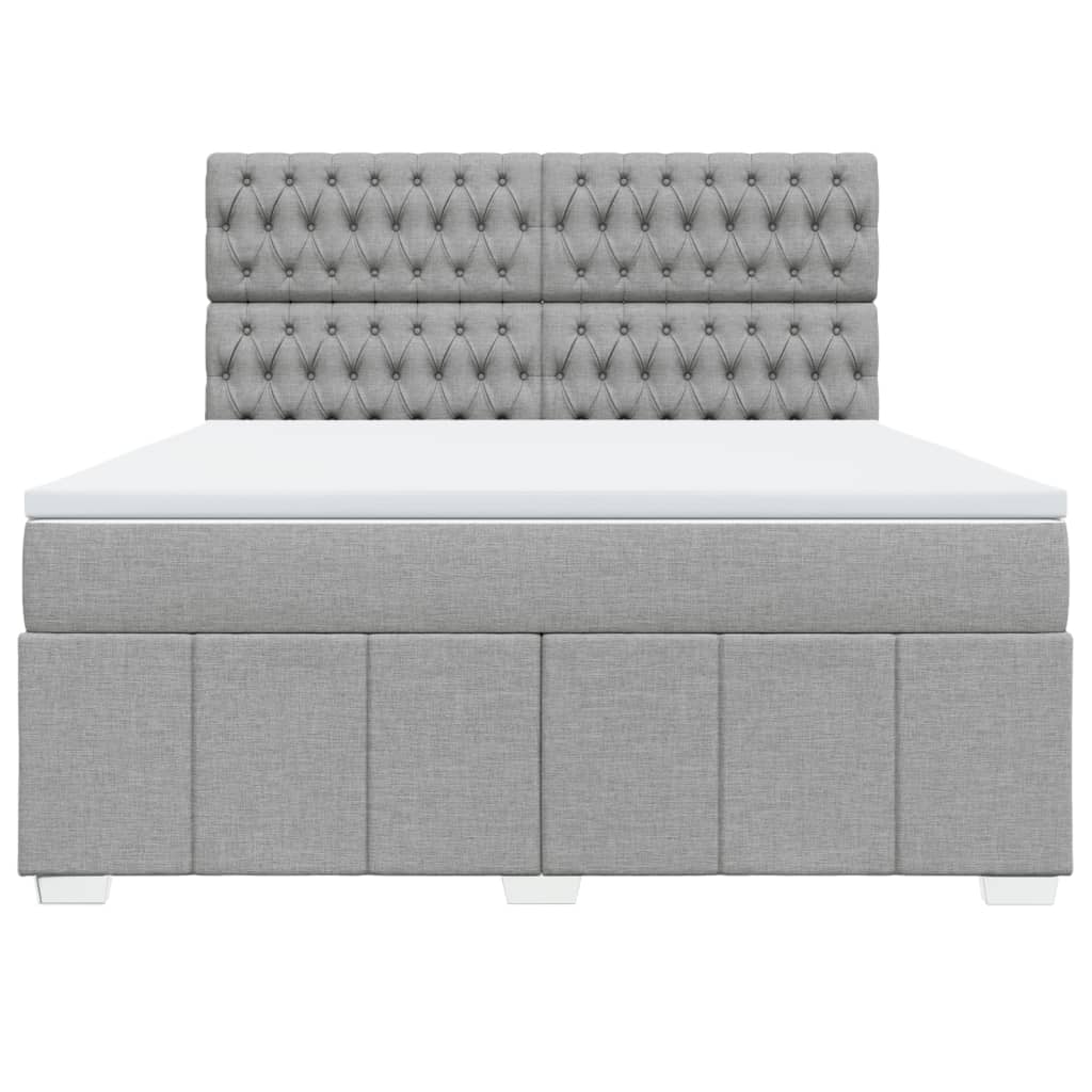 Sommier à lattes de lit avec matelas Gris clair 180x200cm Tissu - XIOS