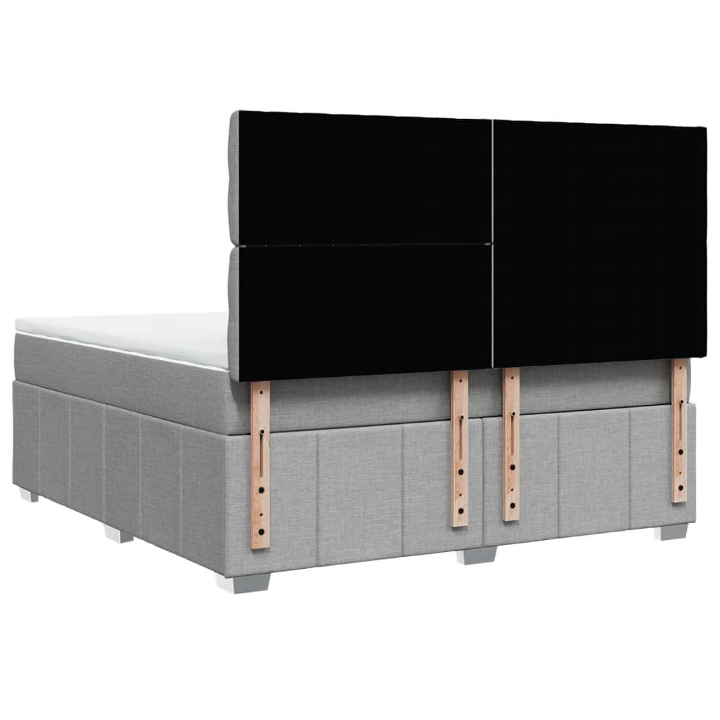 Sommier à lattes de lit avec matelas Gris clair 180x200cm Tissu - XIOS