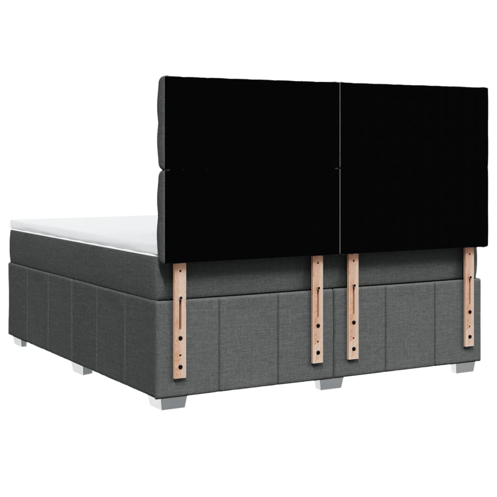 Sommier à lattes de lit avec matelas Gris foncé 180x200cm Tissu - XIOS