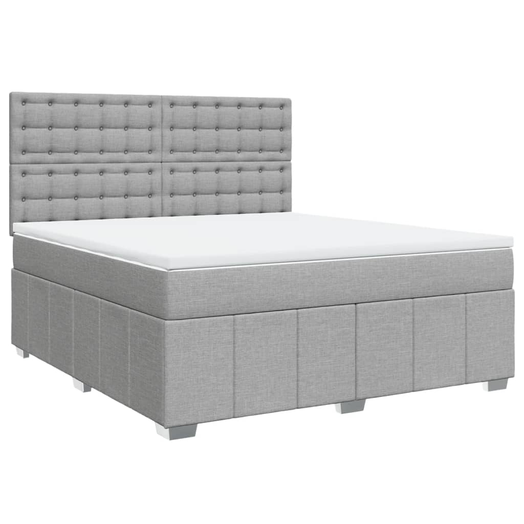 Sommier à lattes de lit avec matelas Gris clair 180x200cm Tissu - XIOS
