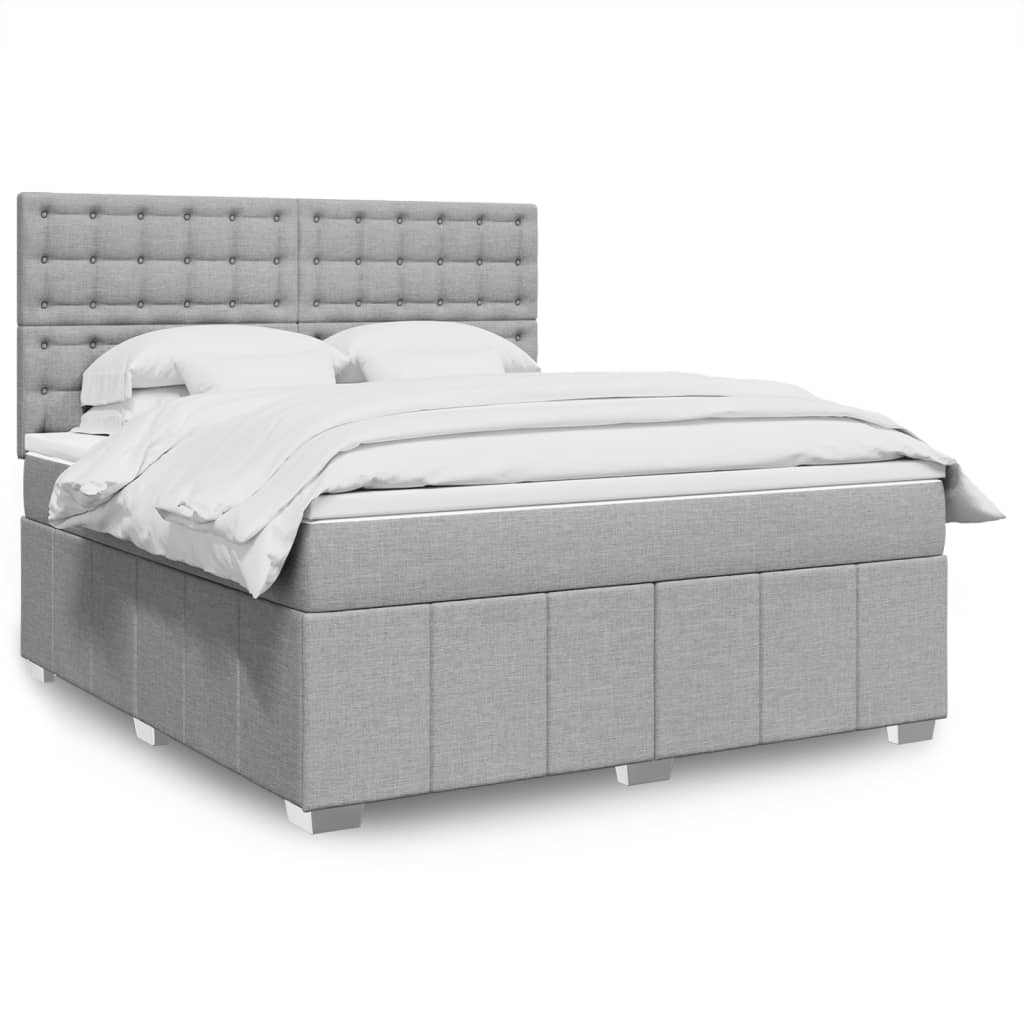 Sommier à lattes de lit avec matelas Gris clair 180x200cm Tissu - XIOS