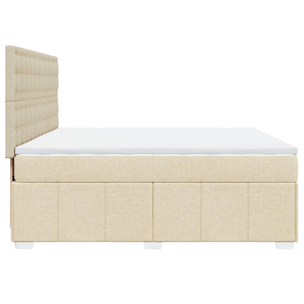 Sommier à lattes de lit avec matelas Crème 180x200 cm Tissu - XIOS