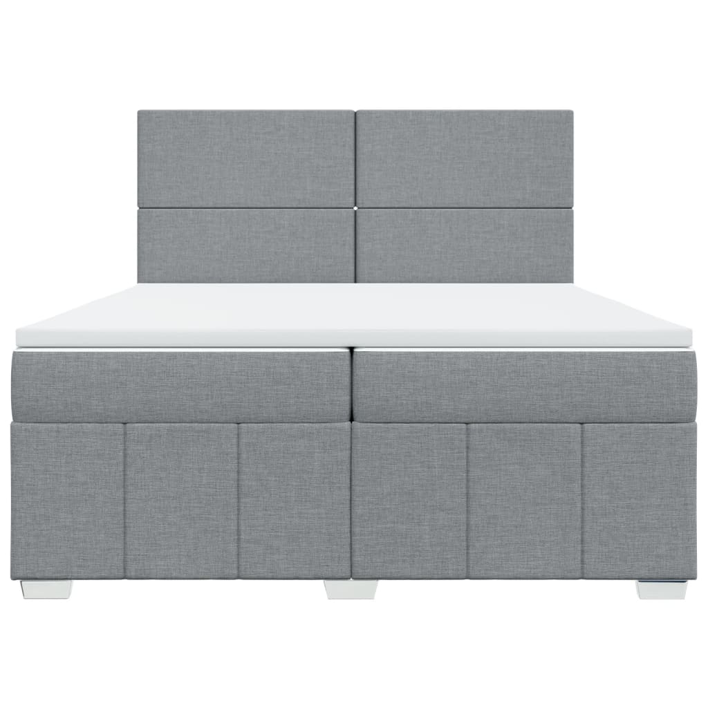 Sommier à lattes de lit avec matelas Gris clair 200x200cm Tissu - XIOS