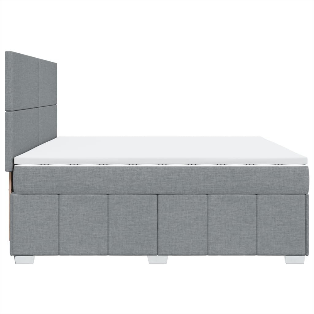 Sommier à lattes de lit avec matelas Gris clair 200x200cm Tissu - XIOS