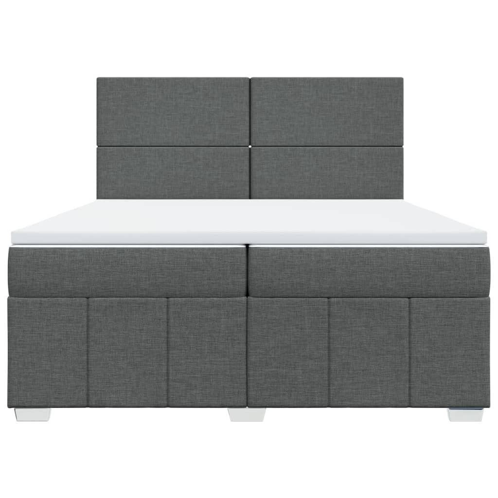 Sommier à lattes de lit avec matelas Gris foncé 200x200cm Tissu - XIOS